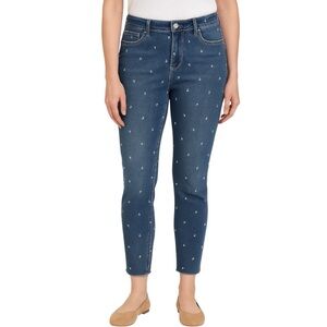 Tribal Jeans 10 Ankle Jeggings Distressed Anchor Nautical Print